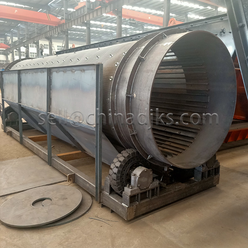 Rotary Drum Screen Rotary Sifter For Various Materials Motor Driven Slotted Drum